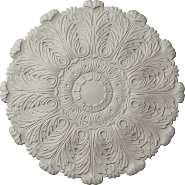 Ekena Millwork Durham Ceiling Medallion (Fits Canopies up to 4 1/4"), Hand-Painted Pot of Cream, 31"OD x 1 1/2"P CM31DUPCF - main